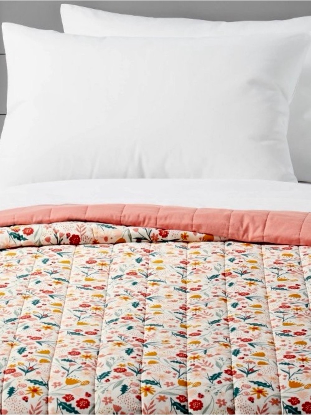 Pillowfort Kids Floral Garden Cotton Quilt Set Full/Queen